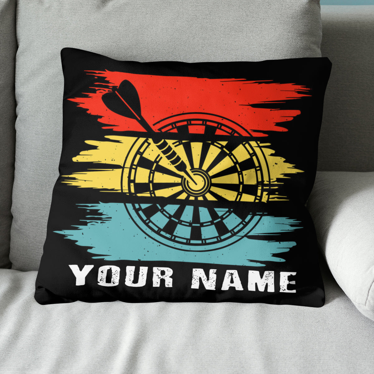 Colorful Retro Dartboard Pillow Personalized Darts Gifts For Dart Player LDT1100
