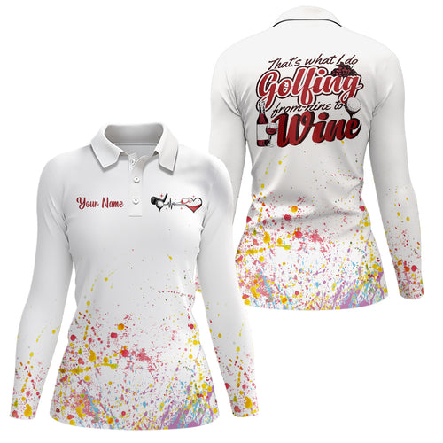 Multicolor Paint Golf Wine Polo Shirt Custom Golf Shirts For Ladies Golf Gifts For Wine Lover LDT0916