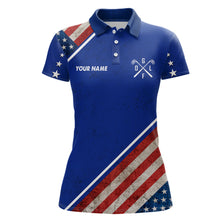 Load image into Gallery viewer, Retro Usa Flag Womens Golf Polo Shirts Custom Patriotic Golf Shirts For Women Golfing Gifts LDT1469