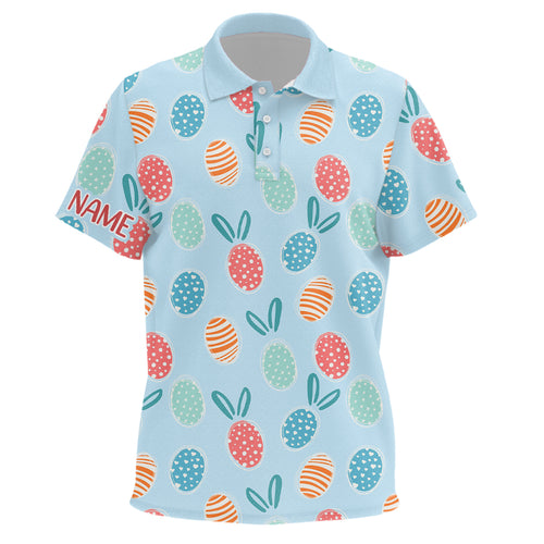 Colorful Easter Eggs Kids Golf Polo Shirts Custom Easter Funny Golf Tops For Kid Golf Gifts LDT1338