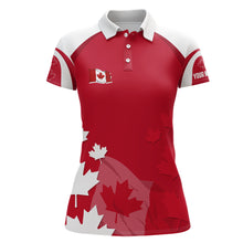 Load image into Gallery viewer, Canadian Maple Leaf Womens Golf Polo Shirts Custom Patriotic Golf Shirts For Women Golf Gifts LDT1471