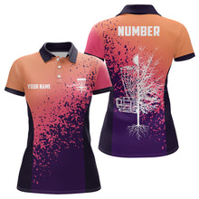 Load image into Gallery viewer, Personalized Disc Golf Gradient Sunset Paint Polo Shirt Custom Disc Golf Shirts For Women LDT0702
