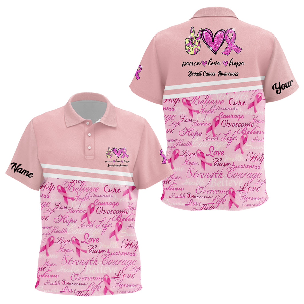 Breast Cancer Awareness Pink Kids Golf Polo Shirt Custom Golf Shirts For Kid Best Golf Gifts LDT0389