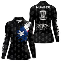 Load image into Gallery viewer, Disc Golf Pattern Texas Flag Basket Tree Customized Patriotic Disc Golf Shirts For Women LDT1482