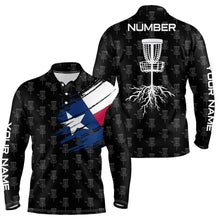 Load image into Gallery viewer, Mens Disc Golf Shirt Texas Flag Basket Tree Customized Patriotic Disc Golf Shirts For Men LDT1482