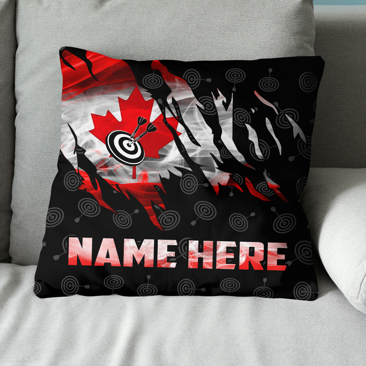 Smoke Canada Flag Custom Darts Pillow Patriotic Personalized Darts Gifts LDT1181