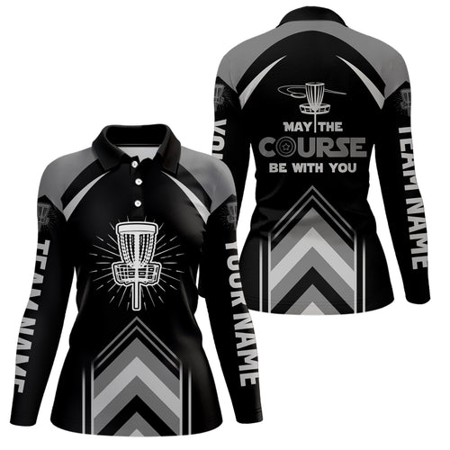 Personalized Disc Golf May The Course Be With You Womens Polo Shirt Disc Golf Shirt For Women LDT0745