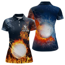 Load image into Gallery viewer, Fire And Water Golf Ball Custom Womens Polo Shirt Lightning Golf Shirts For Women Golf Gifts LDT0447