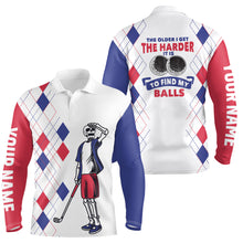 Load image into Gallery viewer, The Older I Get The Harder It Is Argyle Pattern Mens Golf Polo Shirts Skull Golf Shirts For Men LDT0772