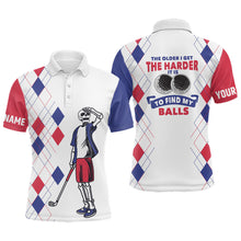 Load image into Gallery viewer, The Older I Get The Harder It Is Argyle Pattern Mens Golf Polo Shirts Skull Golf Shirts For Men LDT0772