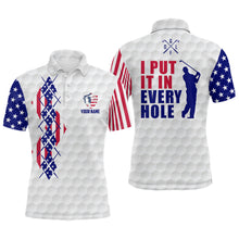 Load image into Gallery viewer, American Flag Argyle Mens Golf Polo Shirts, Personalized Patriotic Us Golf Shirts For Men LDT0205
