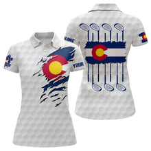 Load image into Gallery viewer, Colorado Flag Golf Pattern White Polo Shirt Custom Golf Shirts For Women Patriotic Golf Gifts LDT0785