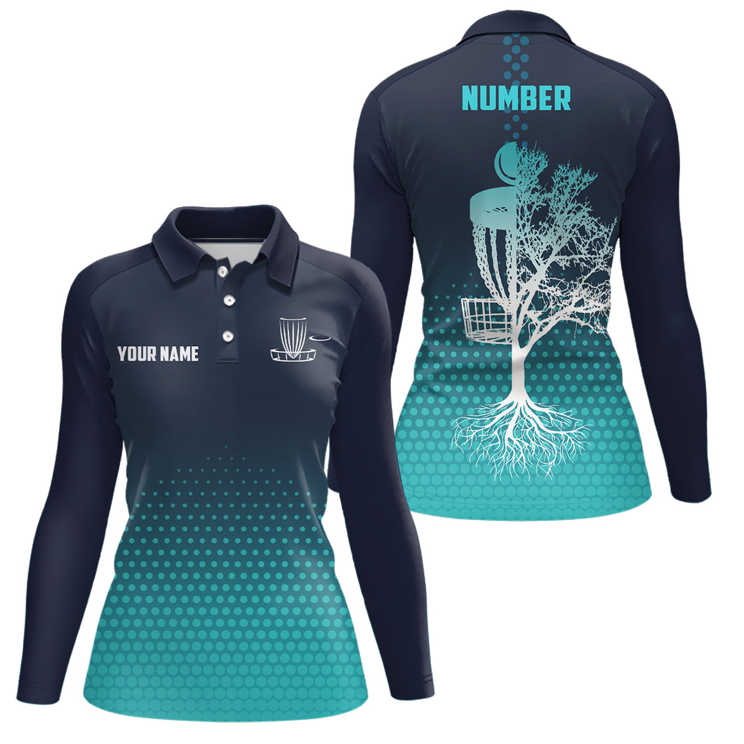 Personalized Women Disc Golf Polo Shirt Hive Number Disc Golf Tops For Women Disc Golf Basket LDT1009