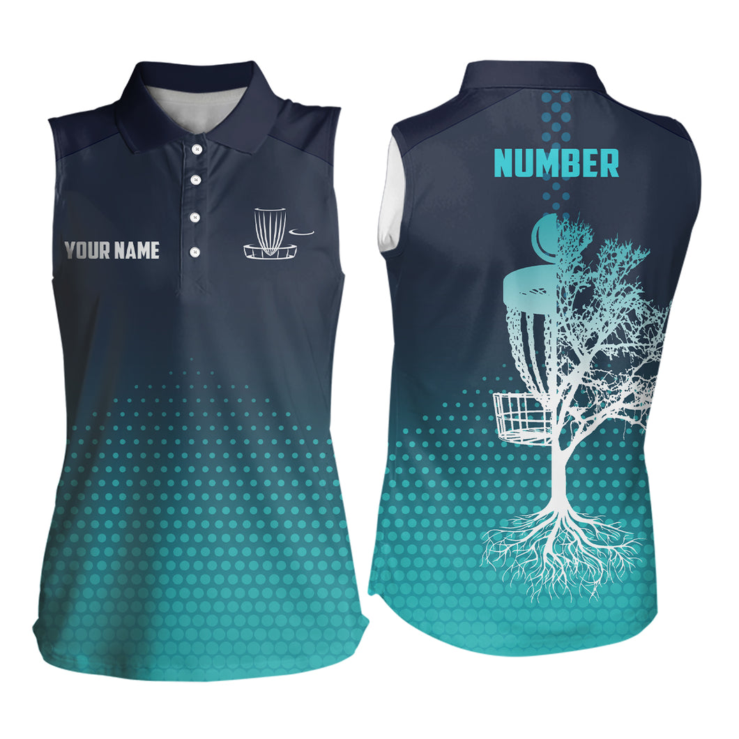 Personalized Womens Sleeveless Disc Golf Polos Hive Number Disc Golf Tops For Women Disc Golf Basket LDT1009
