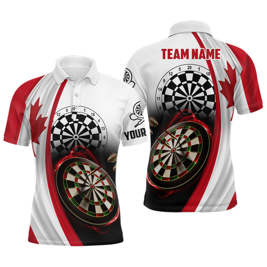 Canada Flag Men Darts Polo Shirt Custom Darts Shirt For Dart Lovers Dart Team Jersey LDT0799