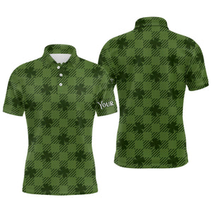 Clover Checkered Pattern St. Patrick Day Mens Golf Polo Shirts Customized Golf Shirts For Men LDT1262