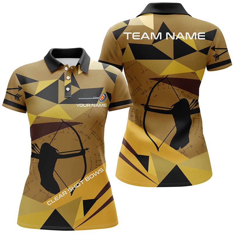 Personalized Clear Shot Bows Silhouette Archer Polo Shirts For Women, Custom Target Archery Shirts  VHM0640