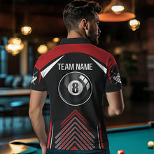 Load image into Gallery viewer, Personalized Billiard Ball Red Black Version Polo Shirts For Men, Custom Billiard Jerseys  VHM0014