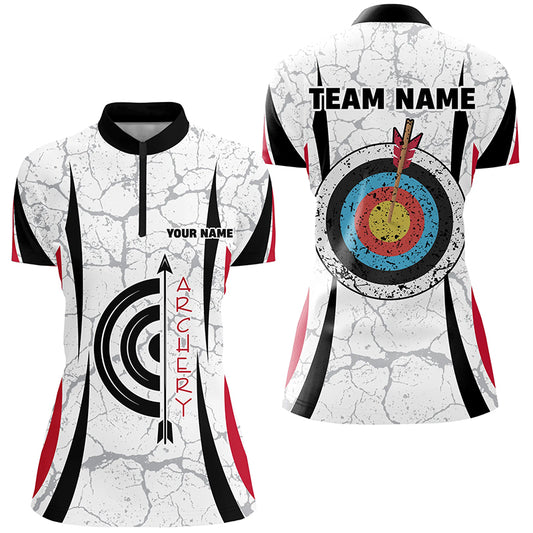 Personalized Retro Target Archery Quarter-Zip Shirts For Women Archery Jerseys Custom Archery Shirts VHM1139