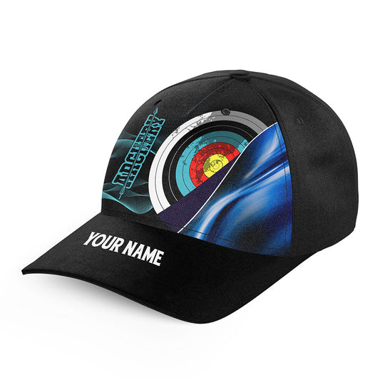 Personalized Blue Black 3D Target Archery Hats Cap For Players, Top Hat Archery Custom Archery Gifts VHM0807