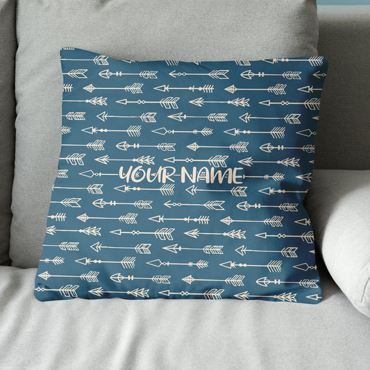 Personalized Blue Arrow Archery Pillow Custom Throw Pillow Archery Gifts VHM0836