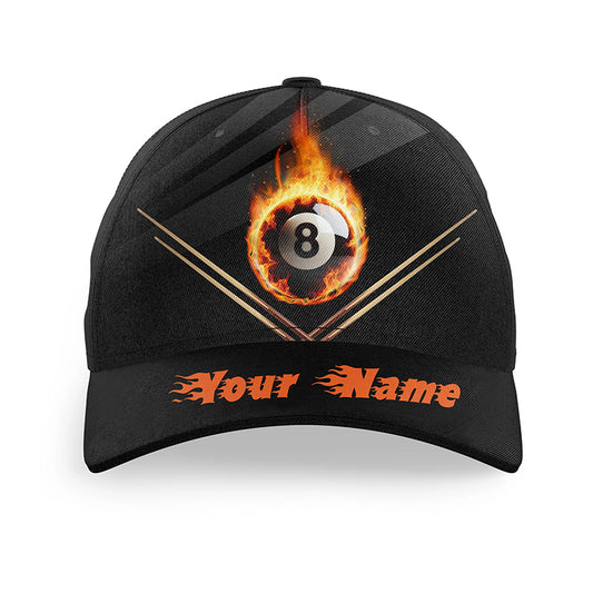 Personalized Flame 8 Ball Billiards Hat For Pool Players Top Hat Billiards Custom Billiard Gilf Ideas VHM1121