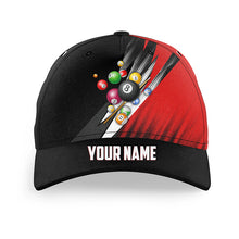 Load image into Gallery viewer, Billiard 8 Ball Pool Custom Name 3D Billiard Hats Cap, Personalized Pool Balls Top Hat Billiards VHM0578