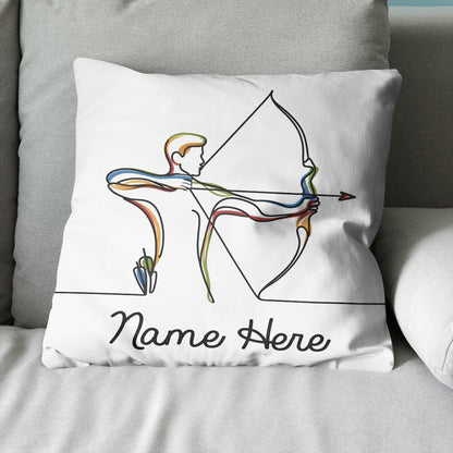 Custom Colorful Continuous Line Archer Archery Pillow Archery Gift Ideas VHM0916