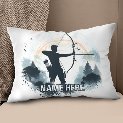 Personalized Watercolor Archer Archery Pillow Custom Archery Gifts Ideas VHM0917