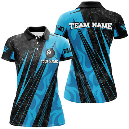Personalized Blue Billiard Tournament Sport Shirts For Women, Best Billiard Team Jerseys Uniform TDM1768