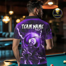 Load image into Gallery viewer, Purple Grim Reaper 8 Ball Billiard Shirt For Men Custom Lightning Pool Team Jersey Polo &amp; 1/4 Zip TDM4955