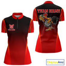 Load image into Gallery viewer, Funny Rooster Darts Shirt With Pocket Option For Women Custom Darts Jersey TDM5151