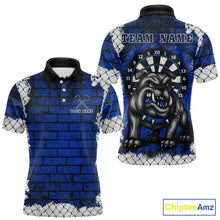 Load image into Gallery viewer, Blue Brick-Wall Fierce Bulldog Men Darts Polo Team Shirt Personalized Name For Players NYN2116