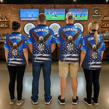 Load image into Gallery viewer, Blue Lightning American Flag Eagle Dart Shirt With Pocket Option For Women TDM6030