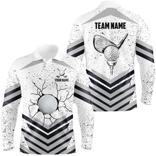 Load image into Gallery viewer, Funny Crack Golf Ball Custom White Grunge Mens Golf Polo Shirts Best Team Golf Shirts For Golfer TDM1978