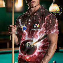 Load image into Gallery viewer, Thunder Lightning Strike 8 Ball Men Billiard Shirts Custom Red Billiard League Pool Team Jersey TDM4545