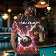 Load image into Gallery viewer, Thunder Lightning Strike 8 Ball Men Billiard Shirts Custom Red Billiard League Pool Team Jersey TDM4545