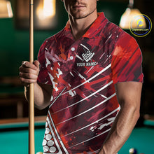 Load image into Gallery viewer, Red Grunge US Flag Billiard Shirt For Men Custom 8 Ball Pool Team Shirt, Funny Billiard Jersey TDM4970