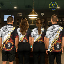 Load image into Gallery viewer, 8 Ball Pool Fire Flame Smoke Tribal Billiard Shirt For Women Custom Billiard Team Jersey |White TDM5398