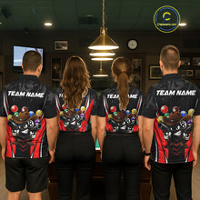 Load image into Gallery viewer, Black And Red Funny 8 Ball Billiard Shirt For Women Custom Pool Team Shirts, Billiard Jersey Outfit TDM5406