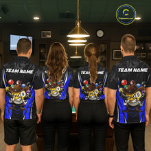 Load image into Gallery viewer, Funny 8 Ball &amp; 9 Ball Billiard Shirt For Women Custom Black And Blue Pool Team Shirt, Billiard Jersey TDM5409