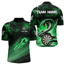 Load image into Gallery viewer, Green Thunder Lightning Custom Cobra Snake Men Dart Shirts Best Dart Jerseys Dart Team Shirts TDM3395