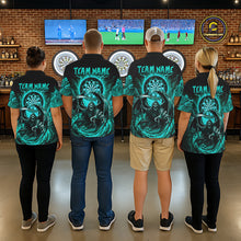 Load image into Gallery viewer, Personalized Turquoise Grim Reaper Lightning Darts Shirt For Women, Darts Team Jersey Polo &amp; 1/4 Zip TDM5898