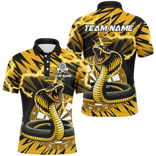 Personalized Yellow Black Snakes 3D Printed Darts Shirts For Men, Thunder Lightning Darts Jerseys TDM2185