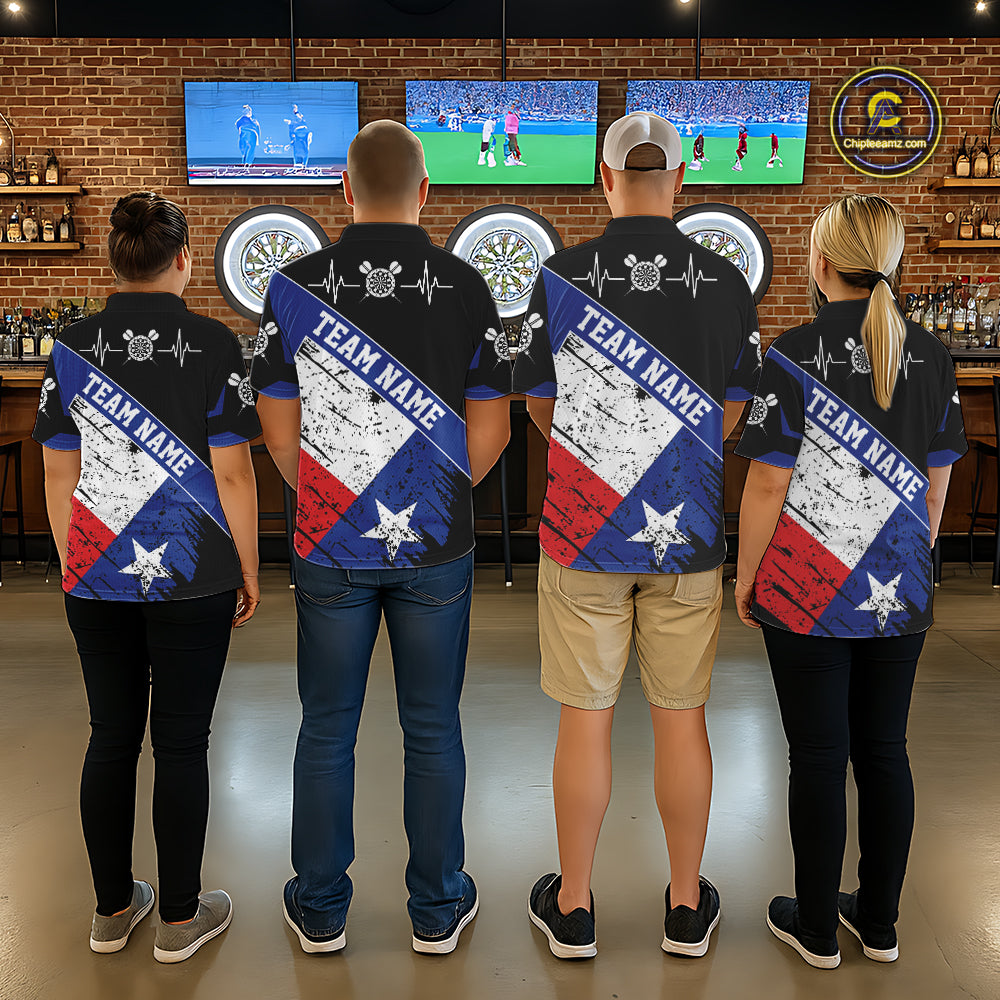Personalized Grunge Texas Flag Darts Shirt For Women Custom Patriotic Texas Darts Team Jersey TDM5420