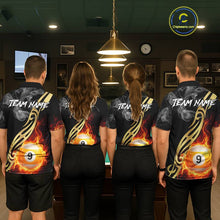 Load image into Gallery viewer, 8 Ball &amp; 9 Ball Flame Smoke Tribal Billiard Shirt For Women Custom Pool Team Jersey Polo &amp; 1/4 Zip TDM5907