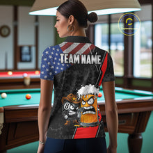 Load image into Gallery viewer, Funny Beer US Flag 8 Ball Pool Billiard Shirt For Women Custom Billiard Team Jersey Polo &amp; 1/4 Zip TDM6047