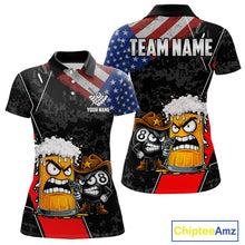 Load image into Gallery viewer, Funny Beer US Flag 8 Ball Pool Billiard Shirt For Women Custom Billiard Team Jersey Polo &amp; 1/4 Zip TDM6047