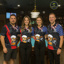 Load image into Gallery viewer, Funny Beer US Flag 8 Ball Pool Billiard Shirt For Women Custom Billiard Team Jersey Polo &amp; 1/4 Zip TDM6047