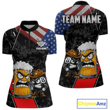 Load image into Gallery viewer, Funny Beer US Flag 8 Ball Pool Billiard Shirt For Women Custom Billiard Team Jersey Polo &amp; 1/4 Zip TDM6047